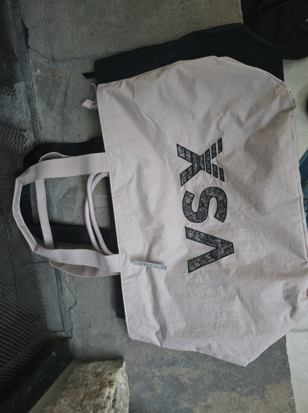 Victoria's Secret Pale Pink and Black Tote Bag